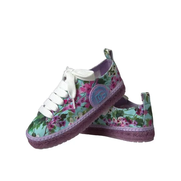 Dolce & Gabbana Multicolor Canvas Floral Espadrilles Sneakers Shoes - Picture 7 of 9